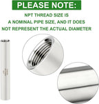 TAISHER 2PCS Stainless Steel Pipe Fittings, 1" NPT Female x 1" NPT Female Threaded, 12" Length Thickened Nipple Cast Pipe