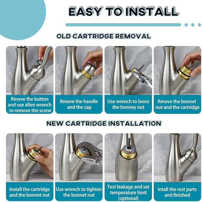 RP50587 Cartridge Valve for Delta DTS Faucet Cartridge Repair Kit, Kitchen Lavatory Shower Faucet Valve Assy, Works with DIAMOND Seal Technology Models Featuring Motion Cartridge with Allen Wrench