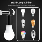 2 PCS Ceramic & Metal E26 Light Socket Extender Black - 5.5" Length,90° Vertical & 360° Horizontal Adjustable, 110V-240V, 150W Max, Fire-Resistant, Light Socket Extender for E26 Light Bulb