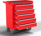 5-Drawer Metal Rolling Tool Chest with Wheels,Tool Storage Cabinet with Locking System，Toolbox with Wheels for Garage, Warehouse, Workshop, Repair Shop (Red, 5-Drawer)