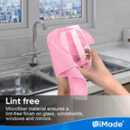 Shop Towel Rags, 10 Pack Reusable Shop Rags Bulk Microfiber Cleaning Cloth Lint Free Cleaning Towels for Car Kitchen Automotive Bar Mechanic Restaurant Garage, 11.5"x 11.5", Pink