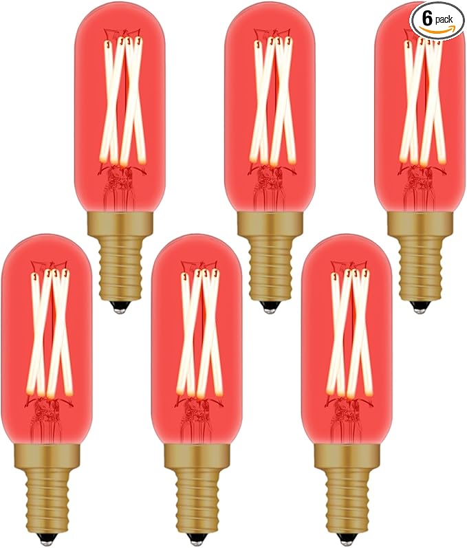 Red LED Candelabra Bulb E12 Colored Light Bulbs, 4W 40 Watt Equivalent Dimmable E12 LED Bulb Red Candelabra Light Bulbs, 6 Pack