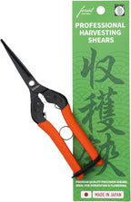 Saboten 7.9" Professional Japanese Harvesting Shears – Straight Blade, Stainless Steel with Fluorine Coating, Spring-Loaded, Ergonomic Grip – forest Originals, Made in Japan