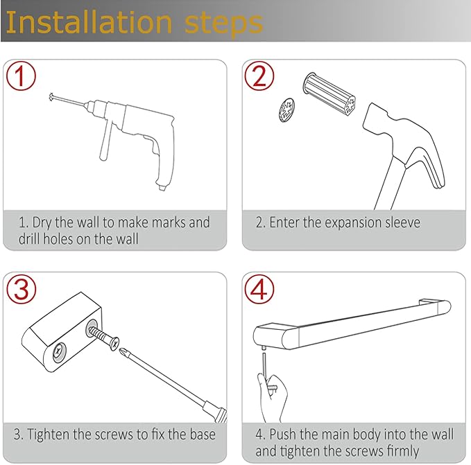 RANDOM Matte Black Towel Bar Rack Holder Rod 18 inch Hand Towel Holder for Bathroom Kitchen Heavy Duty Hardware Accessories Wall Mount Contemporary Hotel Style.96026-2-18MB