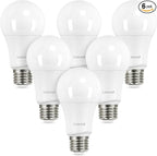Linkind A19 LED Light Bulbs Dimmable, 75W Equivalent, E26 Base, 5000K Daylight, 13W 1150 Lumens 120V, UL Listed FCC Certified, LED Lights for Bedroom Living Room Home Office, 6 Packs