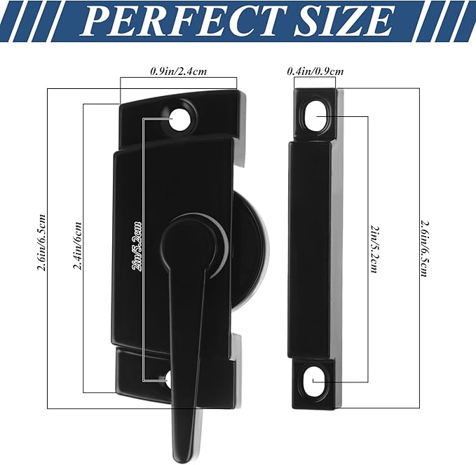 10 Pack Window Sash Locks, Cam Action Window Locks for Double Hung Window Latches Replacement, Black Sliding Window Parts and Hardware Latch Lock for Vertical and Horizontal Sliding Windows