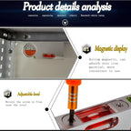 High precision solid aluminum alloy small level ruler for tilt angle measurement, portable mini adjustable horizontal bubble magnetic (120 * 50 * 20mm)