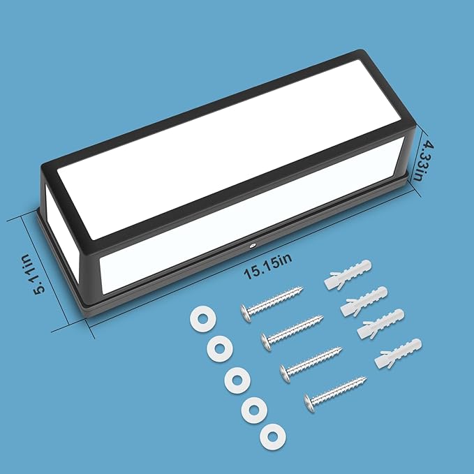 15 Inch LED Porch Light 30W 6500K Outdoor Wall Lighting 2400LM Aluminum Modern IP65 Waterproof Exterior Light Fixture Wall Mount for Patio Stairway Backyard