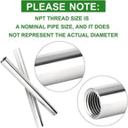 TAISHER 2PCS Stainless Steel Pipe Fittings, 3/4" NPT Female x 3/4" NPT Female Threaded, 16" Length Nipple Cast Pipe