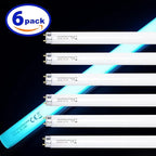 6 Pack T8F10W BL 10W Replacement Bulbs T8 10 Watts Fluorescent Tube for 20W Device 13 Inch 365-nm Black Light