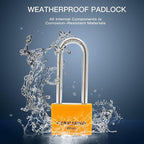 Covered Aluminum Key Lock, Extra Long Shackle Pad Lock with Same Key for Sheds, Storage Unit, School Gym Locker, Toolbox, 12 Pack