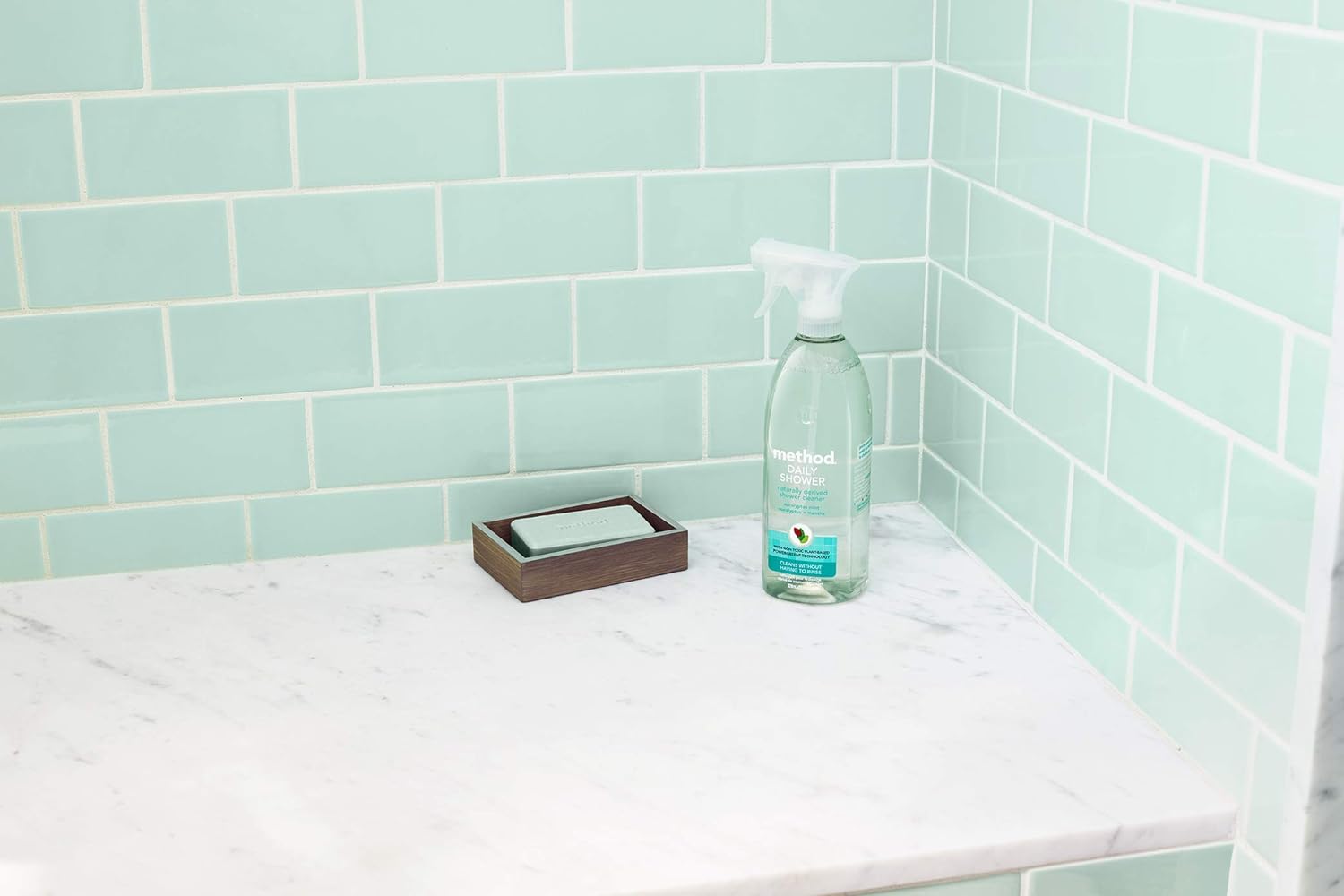 Method Daily Shower Cleaner Spray, & Spray and Walk Away, Eucalyptus Mint Scent, 28 Fl Oz, (Pack of 4), Packaging May Vary