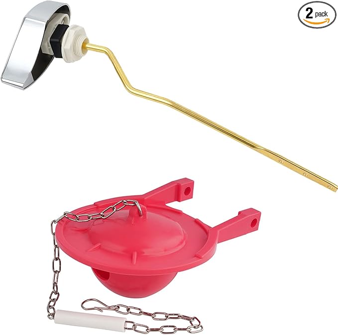 iFealClear Side Mount Toilet Handle Replacement Kit Compatible with TOTO THU068#CP for St743S, 3 Inch Toilet Flapper Replacement Compatible with TOTO THU138S, Toilet Tank Replacement Combo