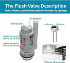3-Inch Dual Flush Valve Repair Kit for 2-Piece Toilet, Suitable for Glacier Bay, Kohler, Aquasource and more. Includes 8.2" Height Flush Valve, Button, Fill Valve, Gasket, Bolts