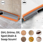 TreeLen Rubber Broom Carpet Rake Pet Hair Remover Broom with Squeegee Extension Push Broom for Carpet Hardwood Floor Tile Windows Cleaning