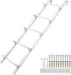 5-Rung Window Well Ladder Hooked, Heavy Duty Steel Fire Escape Ladder, Powder-Coated Basement Egress Window Ladder 56.2" Lx17.9 W, White