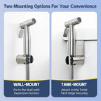 Handheld Bidet Sprayer for Toilet - Bidets for Existing Toilets Adjustable Water Pressure with Bidet Hose for Feminine Wash, Stainless Steel Muslim Shower Jet Spray for Toilet