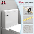 Houtingmaan Toilet Handle Replacement Kit,Toilet Handle Lever for Most Front Mount Toilets, Universal Brass Toliet Flush Handle Lever with Stainless Steel Flapper Chain,Black