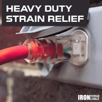 Iron Forge Cable Lighted Outdoor Extension Cord 50 ft - 14 Gauge 15 Amp Heavy Duty Power Extension Cords - SJTW - Great for Major Appliances, Power Tools, Garden Supplies - Red