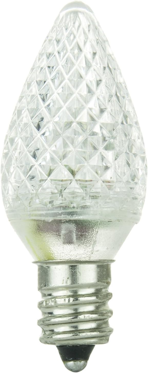 Sunlite 41295 LED C7 Holiday Decorative Light Bulb, 0.4 Watts, E12 Candelabra Base, Faceted Christmas-Lights; Nightlight, Multi Color Combo 30 Count