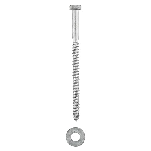 3/8 x 6 (50 Pack) Lag Screw Kit, 50 Screws and 50 washers, Hot Dip Galvanized, Meets ASME B18.2.1 Industrial/Commercial Grade by Makers Bolt