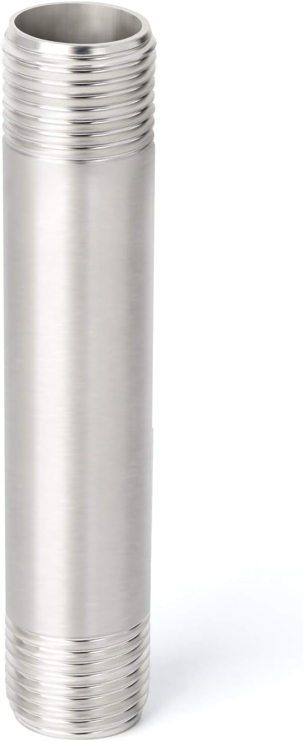 TAISHER 4PCS Stainless Steel Pipe Fittings, 1" NPT x 1" NPT Male Threaded, 4" Length Nipple Cast Pipe