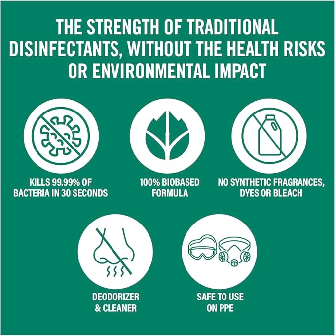 Benefect Botanical Decon 30 Disinfectant Cleaner, 14 oz. Ready-To-Use Spray, Hospital Grade Disinfectant, Kills Over 99.99% of Germs, Safe for Food-Contact Surfaces (Light Lemon & Thyme Scent)