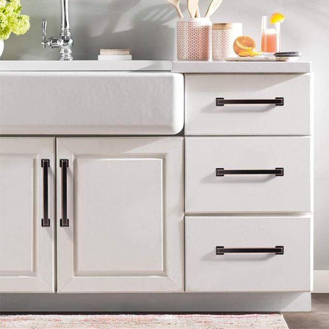 6 Pack 5 Inch Oil Rubbed Bronze Cabinet Handles - Kitchen Hardware Pulls for Cabinets and Cupboards