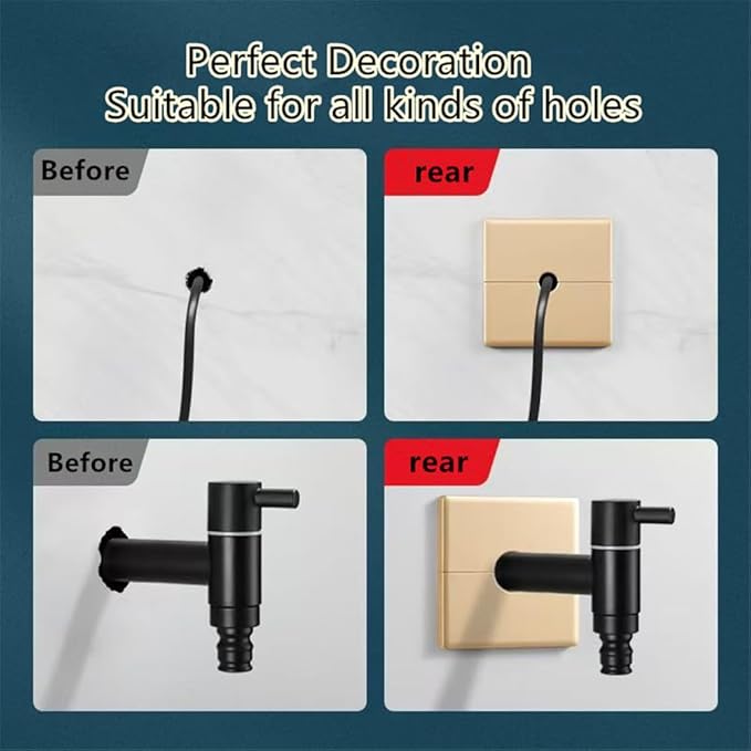 Wall Split Flange Plumbing Cover Plates Square Shower Arm Escutcheon Plate Pipe Flange Cover for Fixed Shower Head Faucet Standard Pipes (22mm/0.86in)