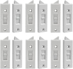 Window Latch Locks Replacement Window Parts and Hardware, Plastic Spring Loaded Sliding Window Tilt Latch for Home Window Accessories, Pack of 12 (White)