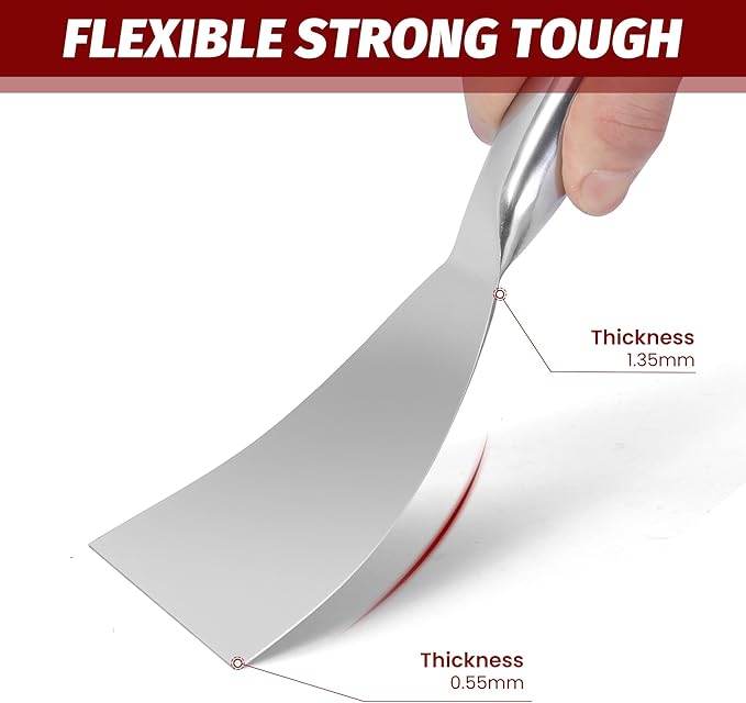 Putty Knife Set,4 PCS 2",3",4",6" One Piece Premium Polished All-Stainless Steel Scraper Tool for Drywall Finishing,Professional Grade Putty Blade for Scraping Paint, Taping