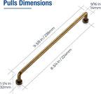 JOY DECOR Cabinet Pulls – 8-3/4 Inch Hole Center, Antique Brass, 10 Pack, Zinc Alloy Cabinet Handles for Drawers & Cupboard – Vintage Style Hardware for Kitchen, Bathroom, Dresser, Furniture Makeover