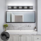 SOLFART 5 Lights Bathroom Light Fixtures Modern Bathroom Lights Over Mirror Black Vanity Lights for Bathroom LED Light Fixture Restroom 5 Color Temperature Adjustable 5CCT