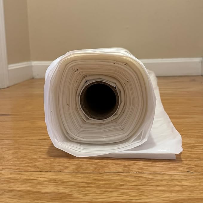 PAD ‘N PROTECT Flame Retardant/Fire Rated 4 Mil Plastic Sheeting 12' x 100', Anti-Static, Greenhouse Plastic, Durable Plastic Sheeting, Passed NFPA 701 Test 1&2 (Printed on The Sheet)(4 Mil)