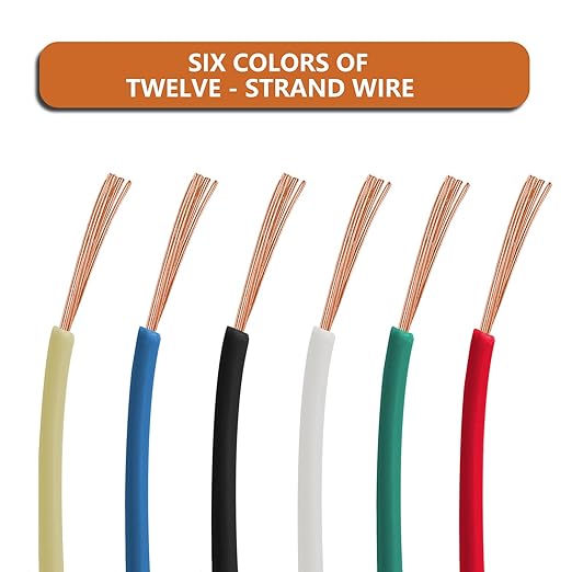 18 Gauge Wire Combo, 6 Color Rolls, 100ft Each (600ft Total) - Flexible Copper Clad Aluminium, Ideal for Light-Duty Tasks, Home & Auto