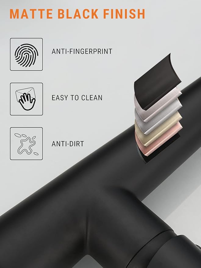 Matte Black Kitchen Faucet with Sprayer,AIMADI Commercial Single Handle One Hole Pull Down Sprayer Kitchen Faucets