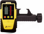 AdirPro Universal Rotary Laser Detector (LD-8) - Digital Rotary Laser Receiver with Dual Display and Built-In Bubble Level, Compatible with Most Red Rotary Lasers - Rod Clamp Included