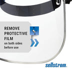 Sellstrom Advantage Face Shield - Lightweight Mask with Crown & Ratchet Headgear, for Work, Grinding, Cutting - ANSI Z87.1 - Clear Uncoated Polycarbonate Window
