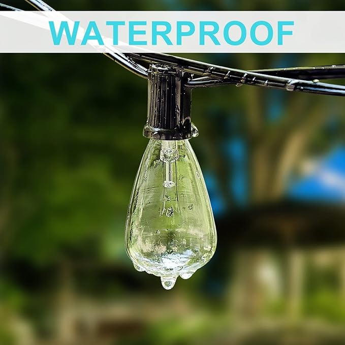 Abeja 25 Pack Edison Replacement Light Bulb, ST35 Clear Edison Light Bulbs- 5Watt E12 Candelabra Base ST35 Replacement Clear Glass Light Bulbs for Outdoor Patio String Lights, Warm White