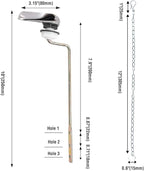 Toilet Handle Replacement Kit, Side Mount Toilet Trip Levers with Seal Gasket and Nut, with Stainless Steel Flapper Chains, Universal Replacement for Most Toilets (Chrome)