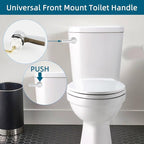 Hygie Rinse Metal Toilet Handle Lever Flush Replacement, Universal Front Mount Toilet Handle Compatible with TOTO/Glacier Bay/Gerber, with Stainless Steel Flapper Chains, Toilet Repair Kit, Chrome