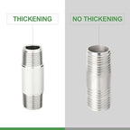 TAISHER 2PCS Stainless Steel Pipe Fittings, 1/2" NPT Male x 1/2" NPT Male Threaded, 2" Length Thickened Nipple Cast Pipe