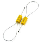 50 pcs Tamper Resistant Security Seals Numbered Steel Cable Wire Truck Seals Pull-Tite Secure Shipping Tag Self-Locking Padlock for Trailers, Truck (Yellow)