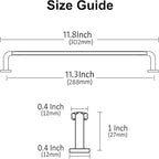 Alzassbg 6 Pack Brushed Gold Cabinet Handles, 11-1/3 Inch(288mm) Hole Centers Arch Modern Cabinet Pulls Kitchen Cabinets Hardware for Cabinets and Drawers AL3503BG