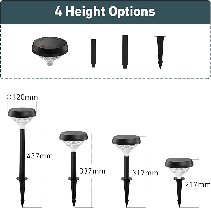 Linkind Solar Pathway Lights 4 Pack, Solar Lights Outdoor, Warm White Path Waterproof for Walkway Yard Landscape Garden