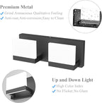 Tipace LED Dimmable Bathroom Vanity Light - 2 Lights Frosted White Acrylic Up and Down Fixture Over Mirror (6000K)