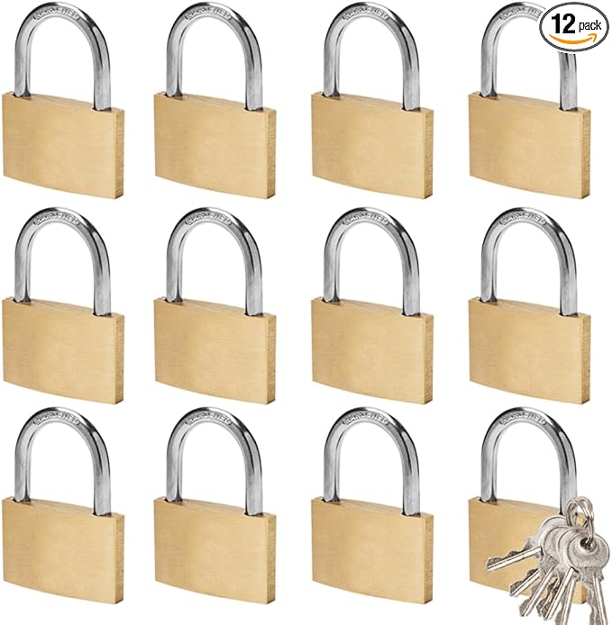 Thin Solid Brass Same Keyed Padlock keyed Alike Locks-40mm-12pack