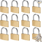 Thin Solid Brass Same Keyed Padlock keyed Alike Locks-40mm-12pack