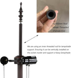 Bieye SS009 Lampshade Support with Finial for Tiffany Style Stained Glass Floor Lamp Table Lamp (G3/8 135mm Crown)