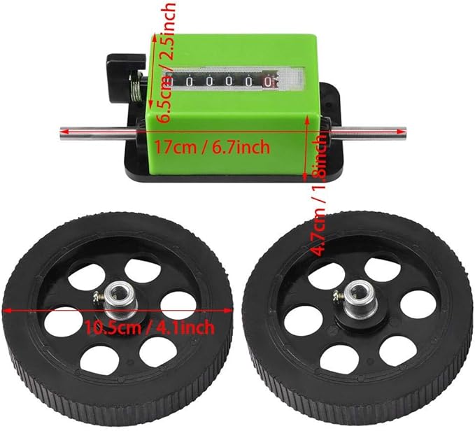 Rolling Meter Counter Digital Rolling Wheel 6 Digit Digital Length Counter for Measuring Textiles, Prints, Faux Leather, with Counter Range: 0-99999.9 Metres